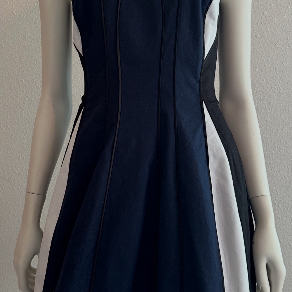 Armani Exchange navy and White Mini Dress